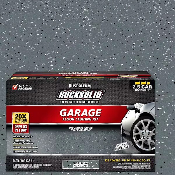 Rust-Oleum ROCKSOLID Dark Gray Polycuramine 2.5 Car Garage Floor Kit 365195