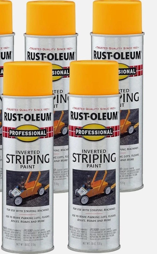 Professional Inverted Yellow Striping Spray Paint, 18 Oz, 4 Pack