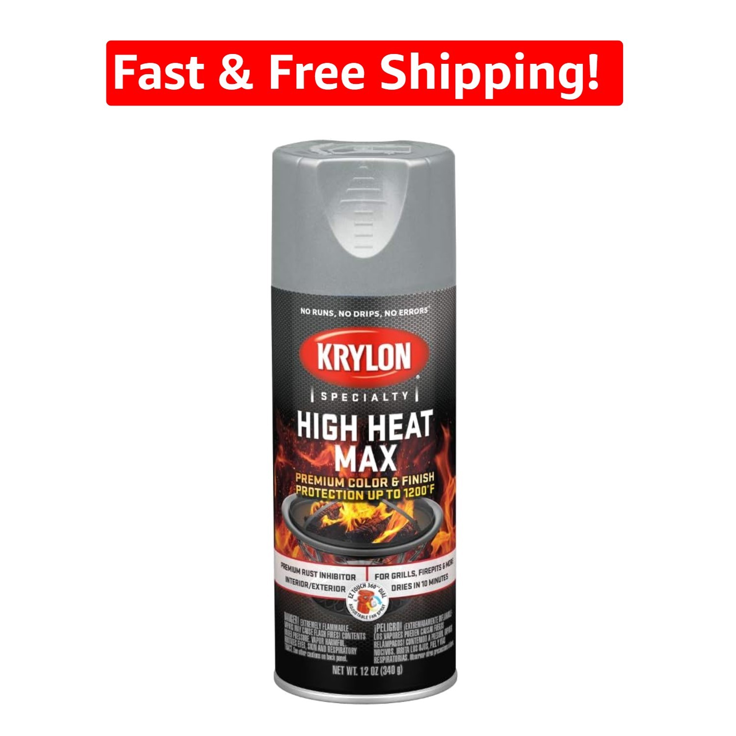 Rust Resistant Aluminum Paint for High Heat – 12oz, Quick Drying Formula