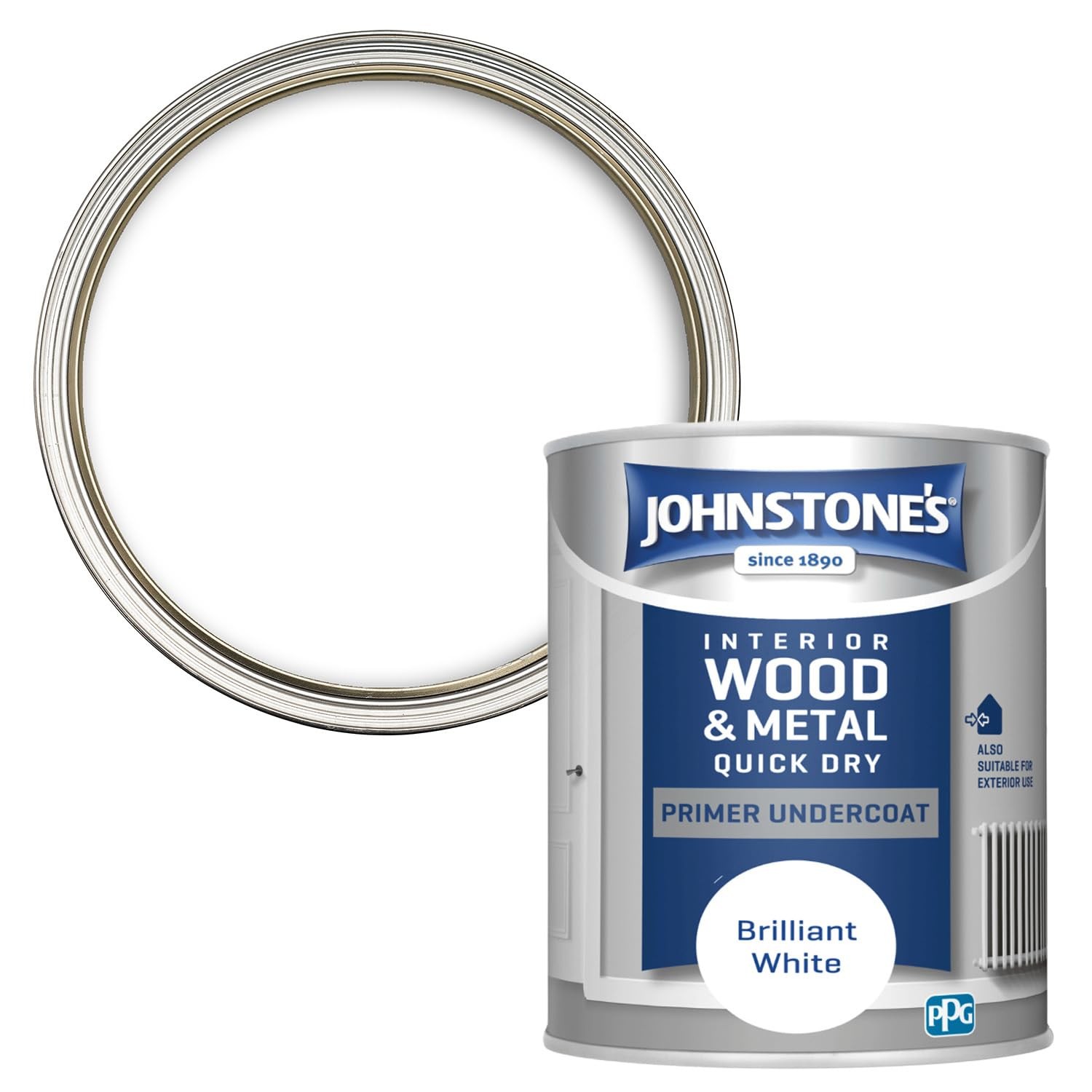 Johnstone’s – Quick Dry Gloss Primer Undercoat – Brilliant White – Water Ba