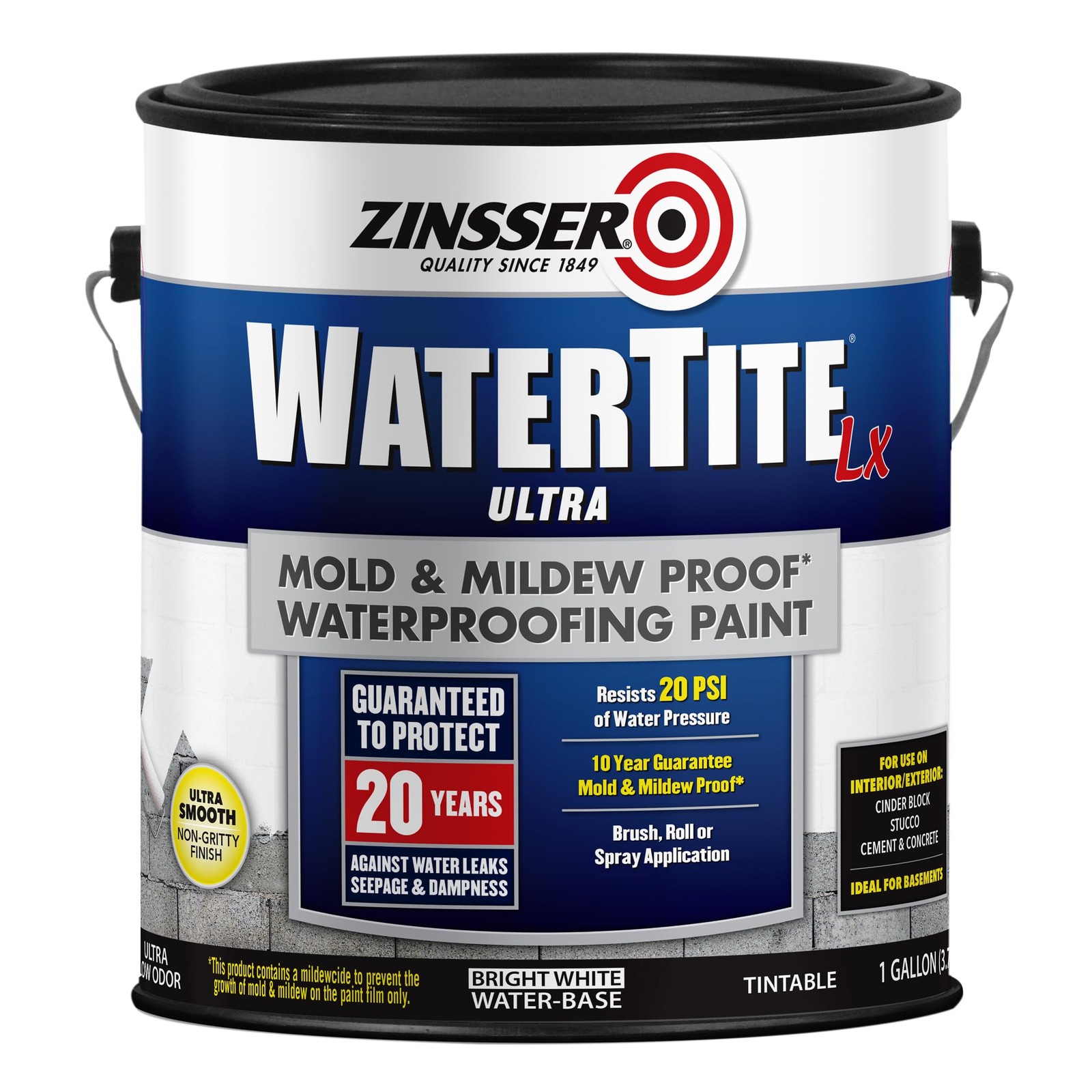 1 gal 270267 White WaterTite-LX Mold & Mildew-Proof Waterproofing Paint