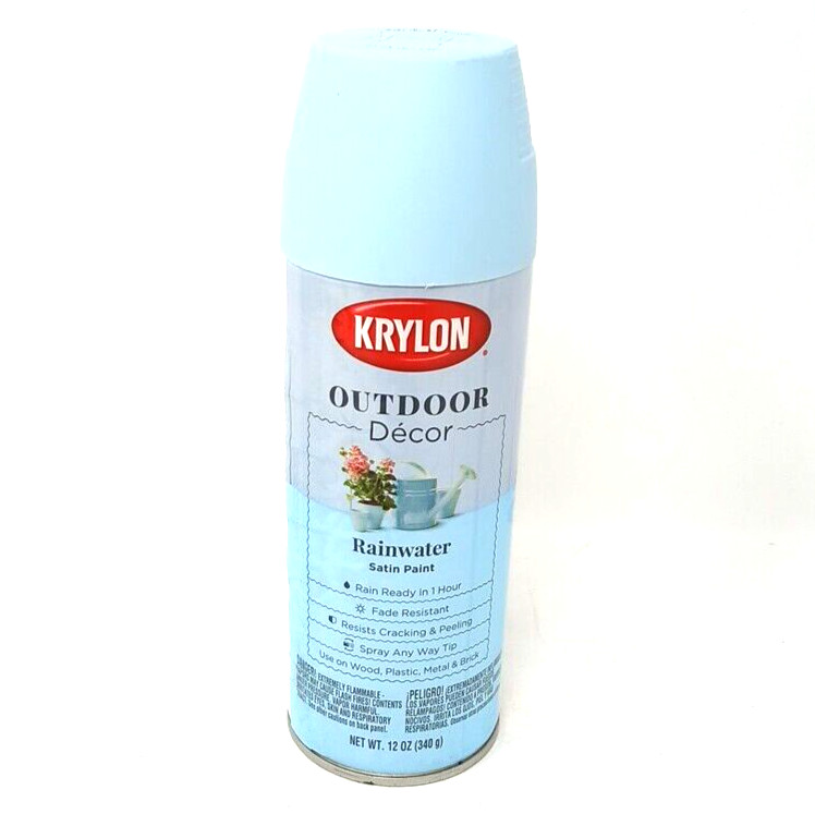Krylon Outdoor Decor Rainwater Satin For Wood, Plastic, Metal & Brick-RARE COLOR