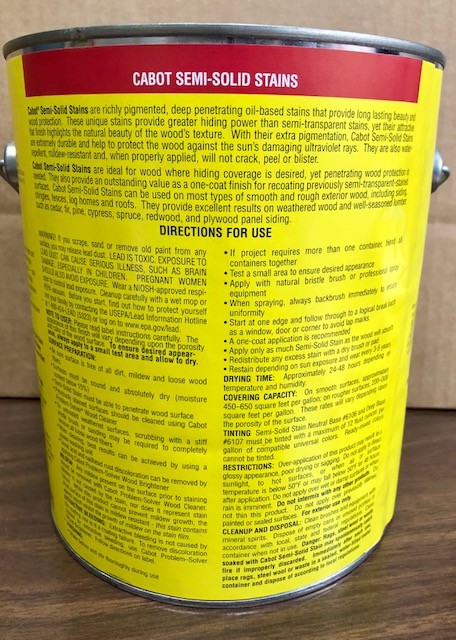 Cabot 0116 Oil Semi-Solid New Cedar Stain, 4 – 1 Gallon, FREE SHIPPING