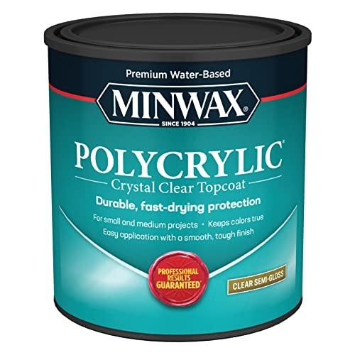 Water-Based Protective Finish Clear Semi-Gloss Quart Fast Drying Wood Coat