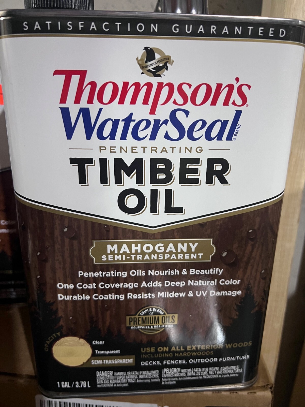 Thompson’s WaterSeal Timber Oil Semi Transparent Mahogany 1 gal TH.048851-16