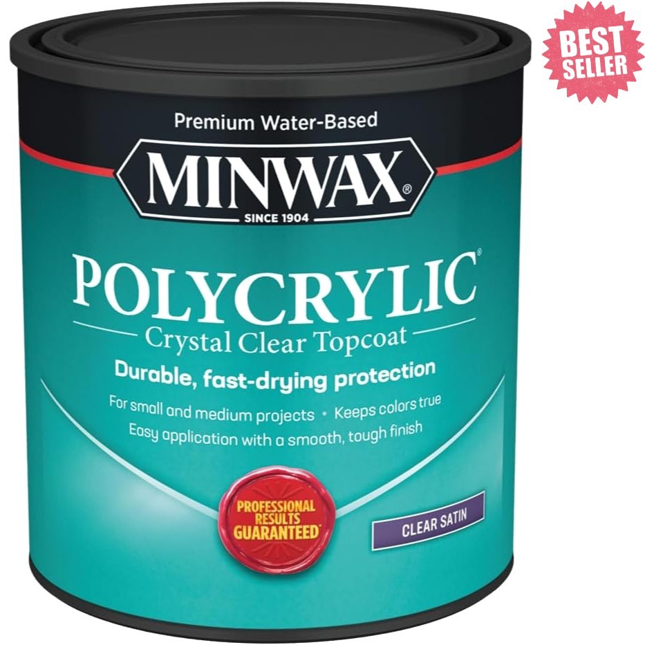 1 Quart Minwax Clear Polycrylic Protective Finish – Low Odor, Non-Yellowing