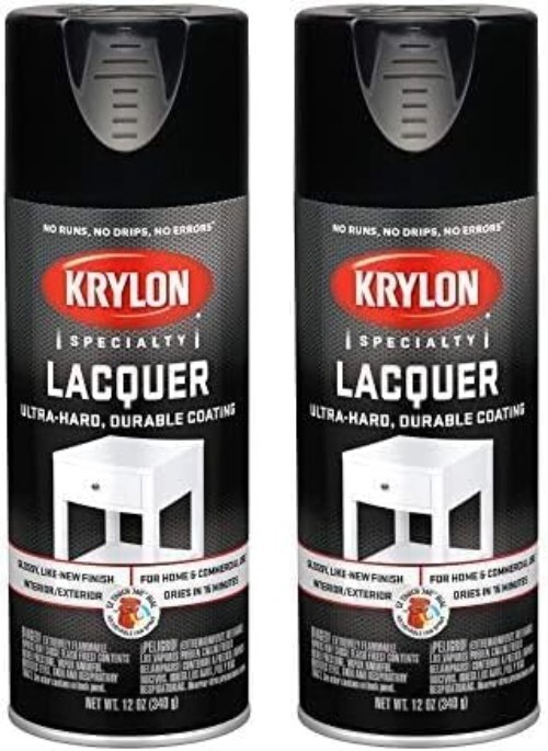 Premium 12oz Gloss Black Lacquer Spray Paint (Pack of 2) – Moisture Resistant