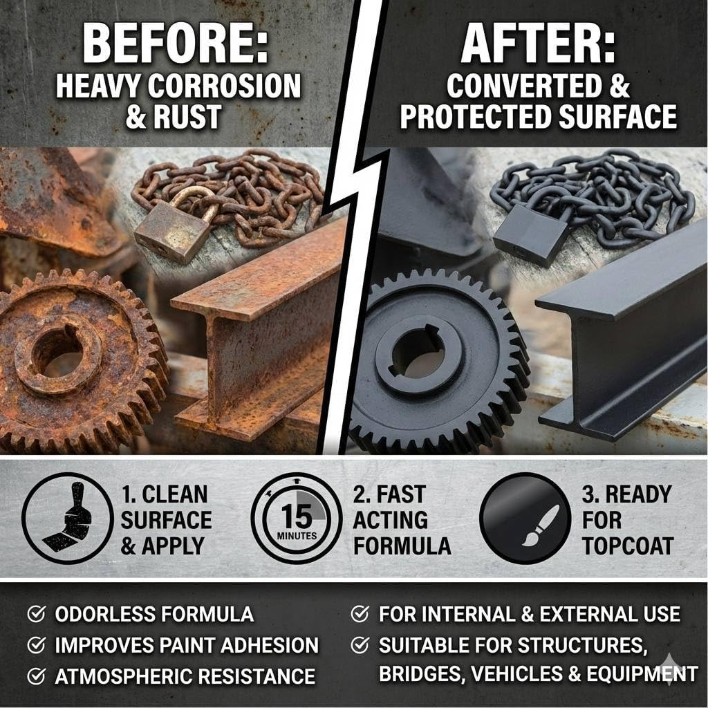 Rust Converter for Metal – Rust Reformer, Rust Neutralizer & Rust Treatment – Pl