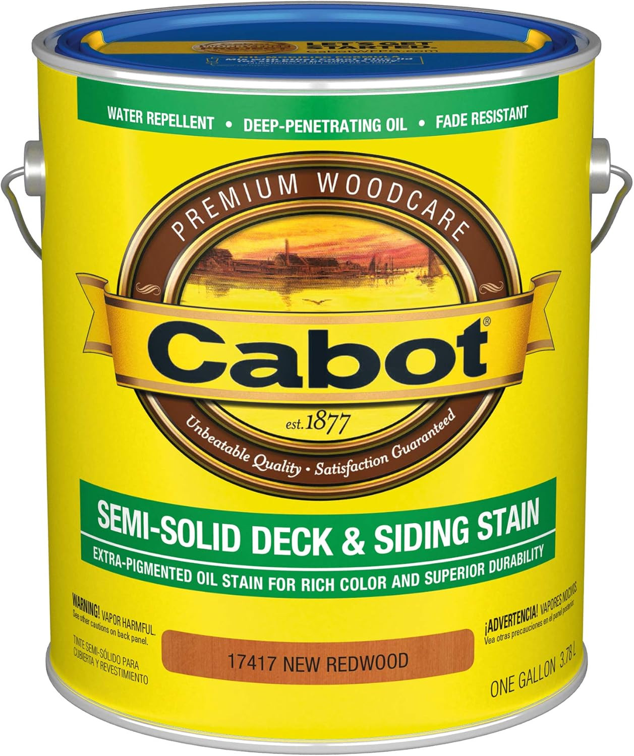 Semi-Solid Wood Stain & Sealer, Low VOC, New Redwood, 1 Gallon