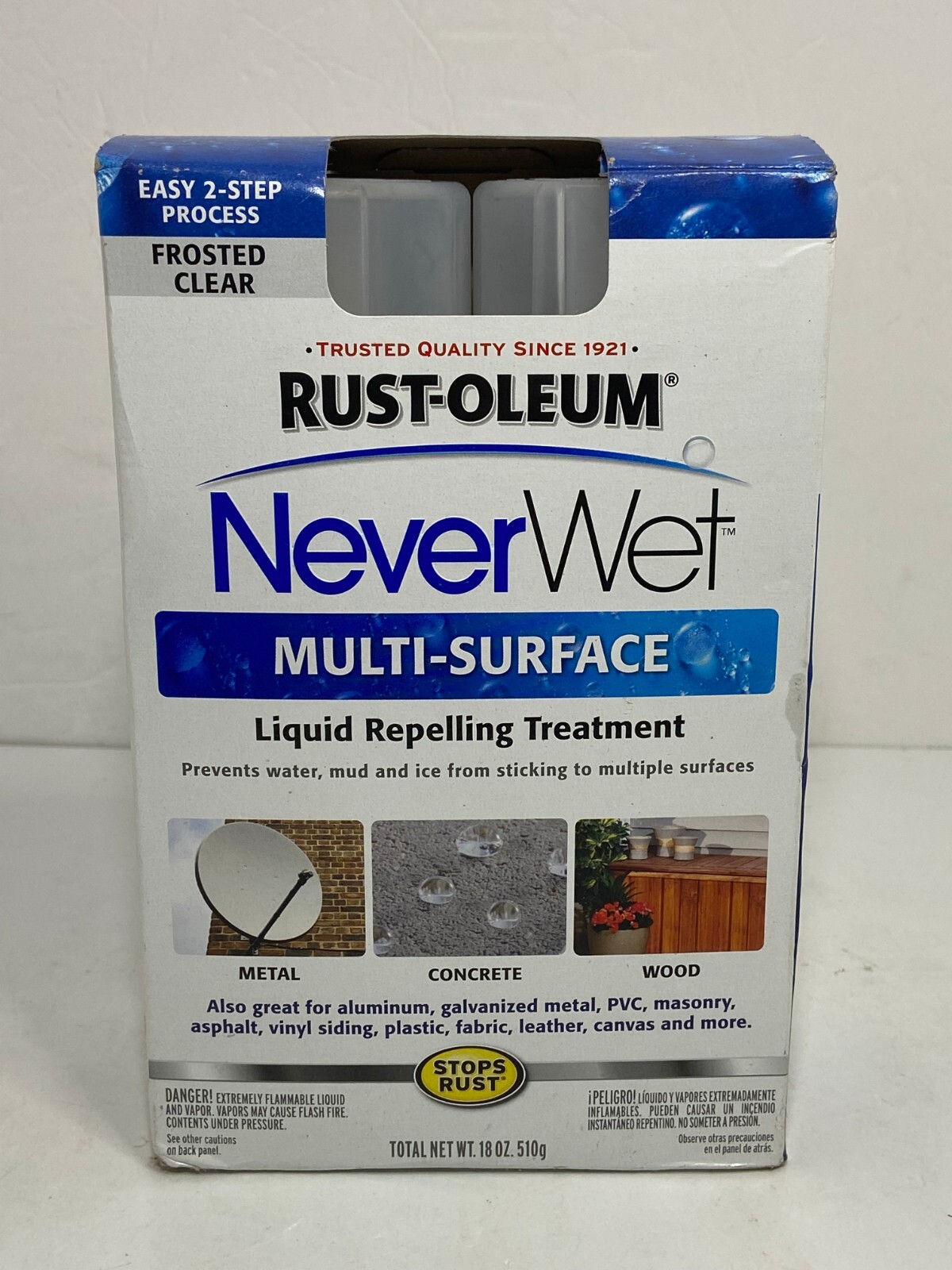 Rust Oleum NeverWet Multi Surface Liquid Repelling Treatment Frosted Clear NEW