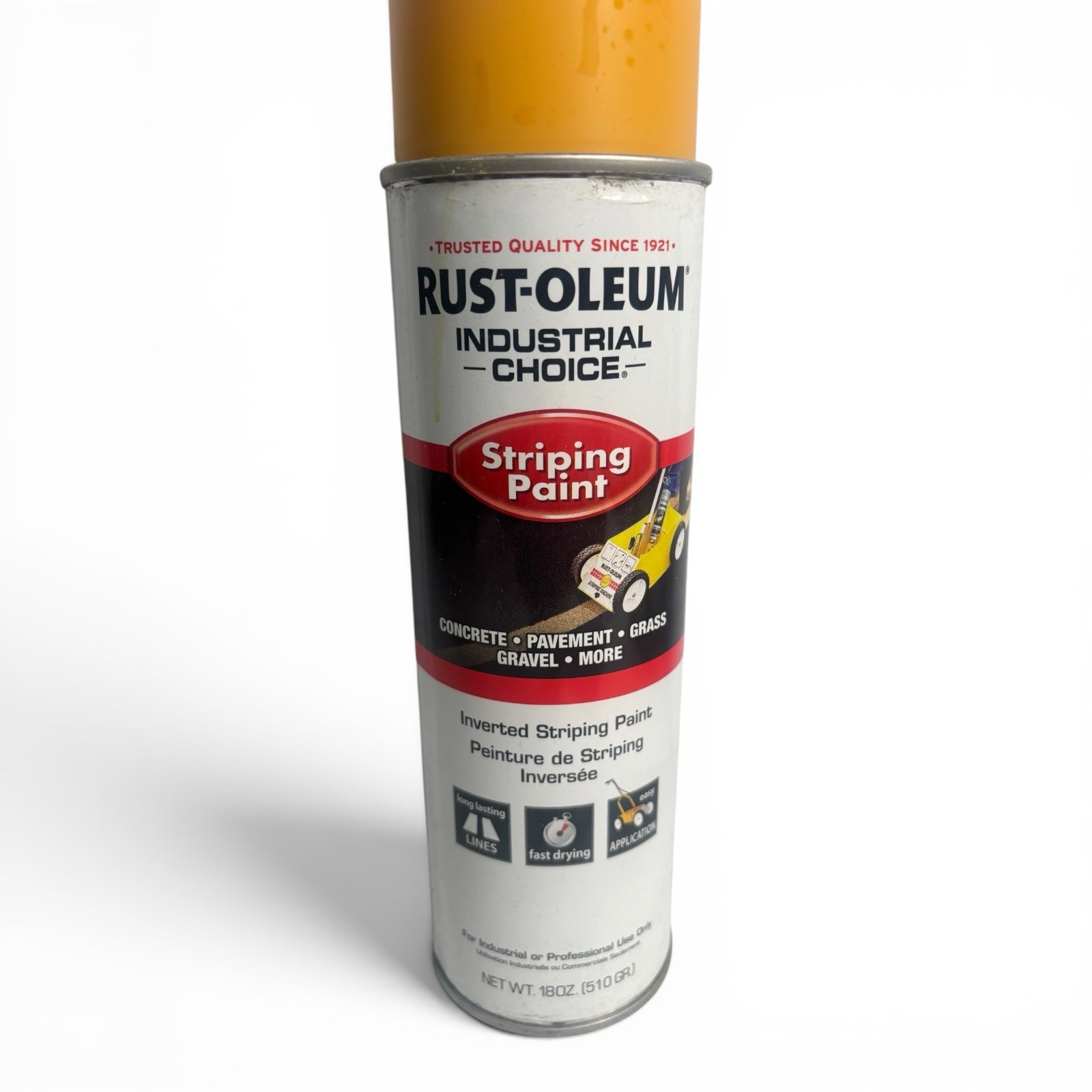 6-Pack Rust-Oleum P5719D Yellow Inverted Striping Spray Paint 18oz