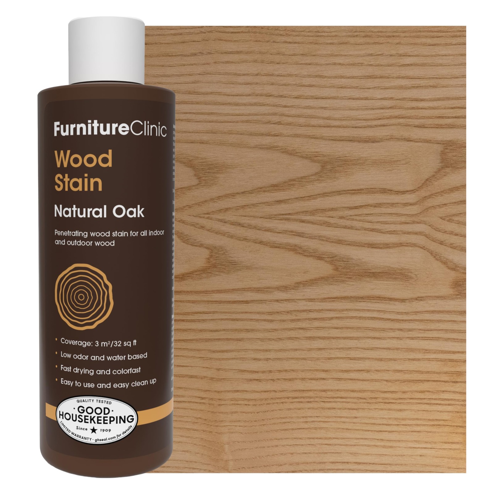 Furniture Clinic Wood Stain | Natural Oak | 250ml / 8.5 Fl Oz,