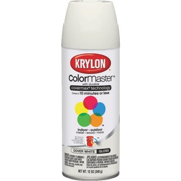 Krylon Colormaster GLOSS DOVER WHITE 2 CAN TWIN PACK SPRAY PAINT HOBBY SHOP
