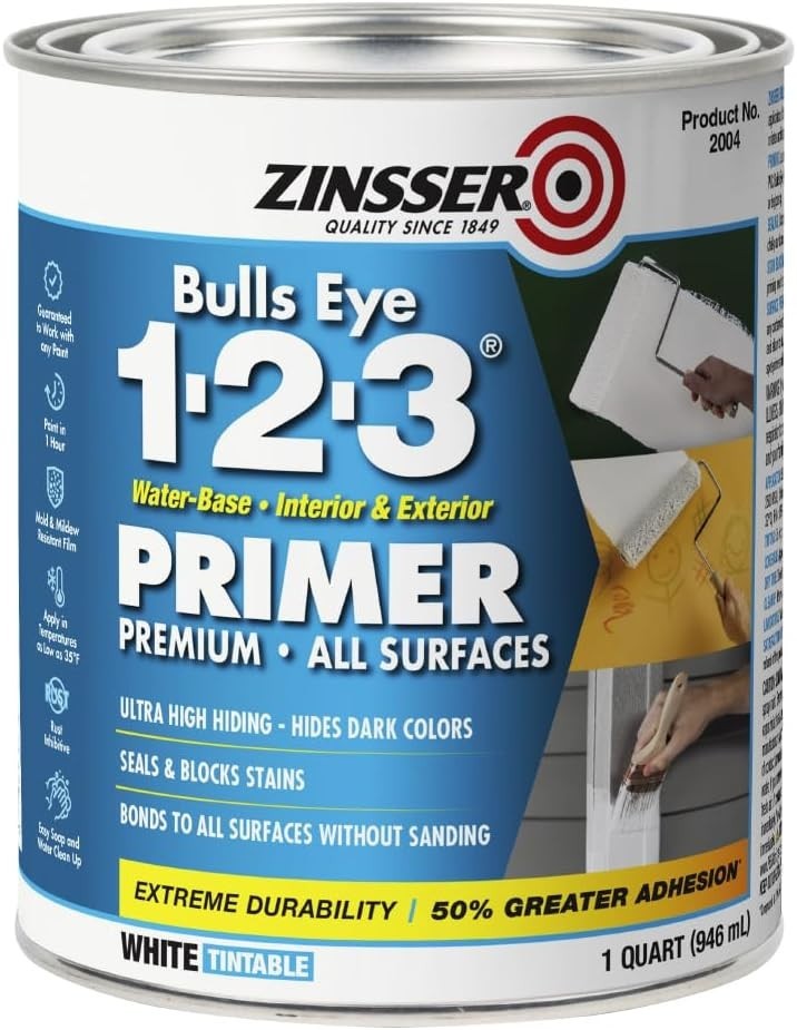 High-Performance 1 Quart Bulls Eye Primer for Stain Blocking and Glossy Surfaces