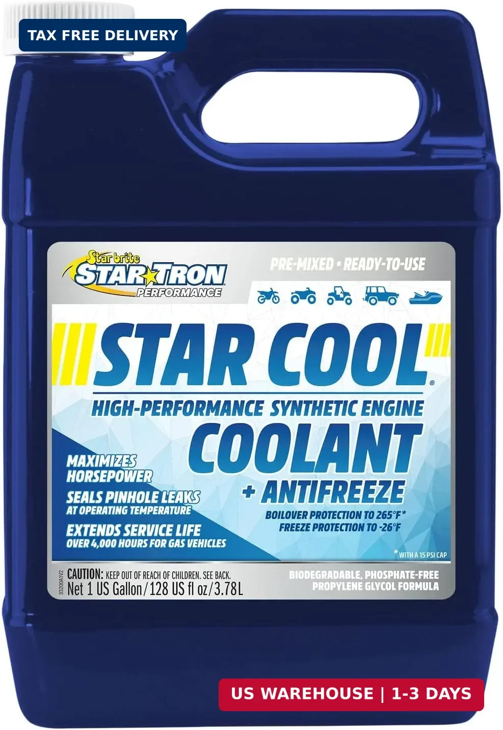 Star Tron Star-Cool Premium Synthetic PG Engine Coolant + Antifreeze – Propylene