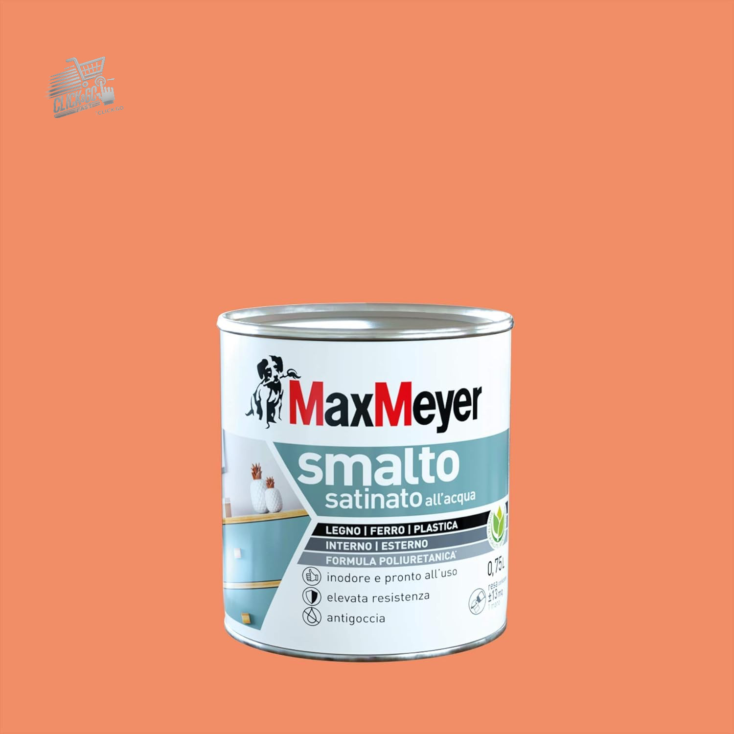 Ace Orange Satin Polyurethane Water Enamel 0.75L Ambro-Sol V4007011