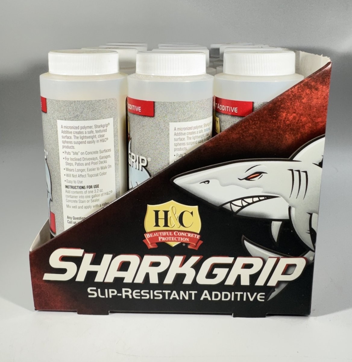 H&C Sharkgrip Slip-Resistant Additive Case 12 Bottles Concrete Epoxy Floor Co…