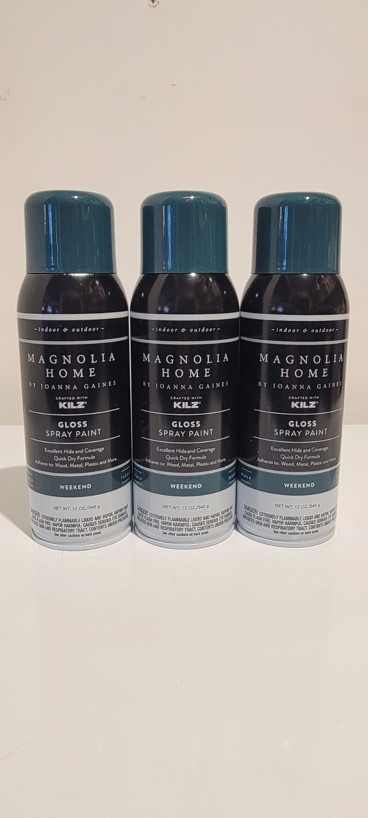 Lot of 3 Magnolia Home by Joanna Gaines KILZ Gloss Spray Paint 12oz – Weekend