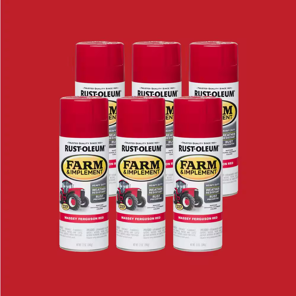 12 Oz. Farm and Implement Massey Ferguson Red Enamel Spray Paint (6-Pack)
