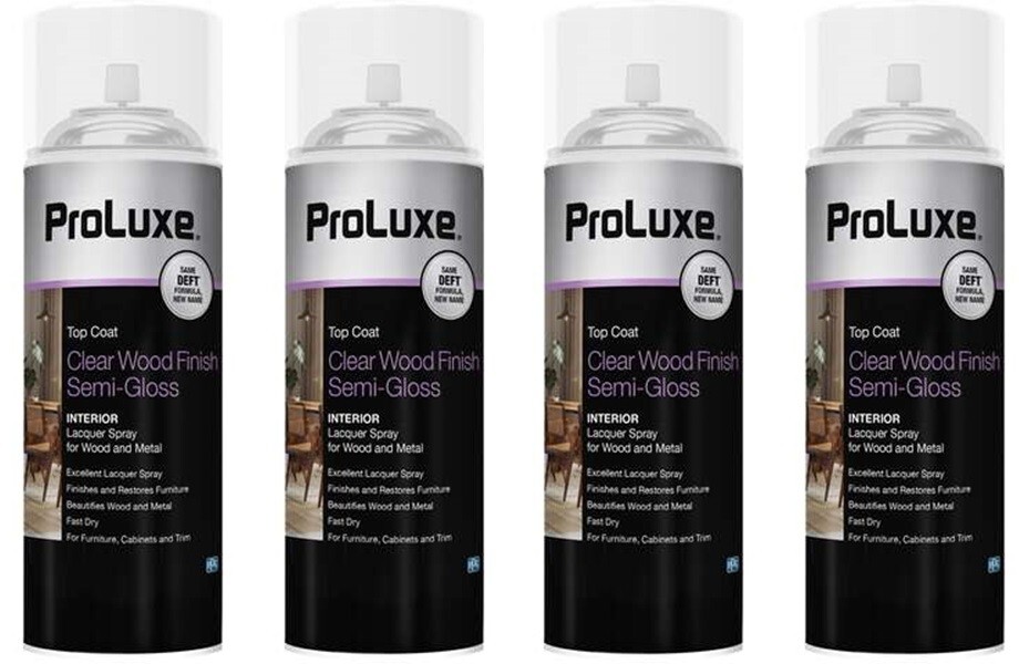 ProLuxe PLX011S/54 Semi-Gloss 12.25 oz Clear Wood Finish Aerosol – Pack of 4