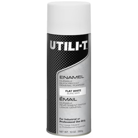 Rust-Oleum 387399 General Purpose Enamel Spray Paint, White, Flat, Solvent, 10