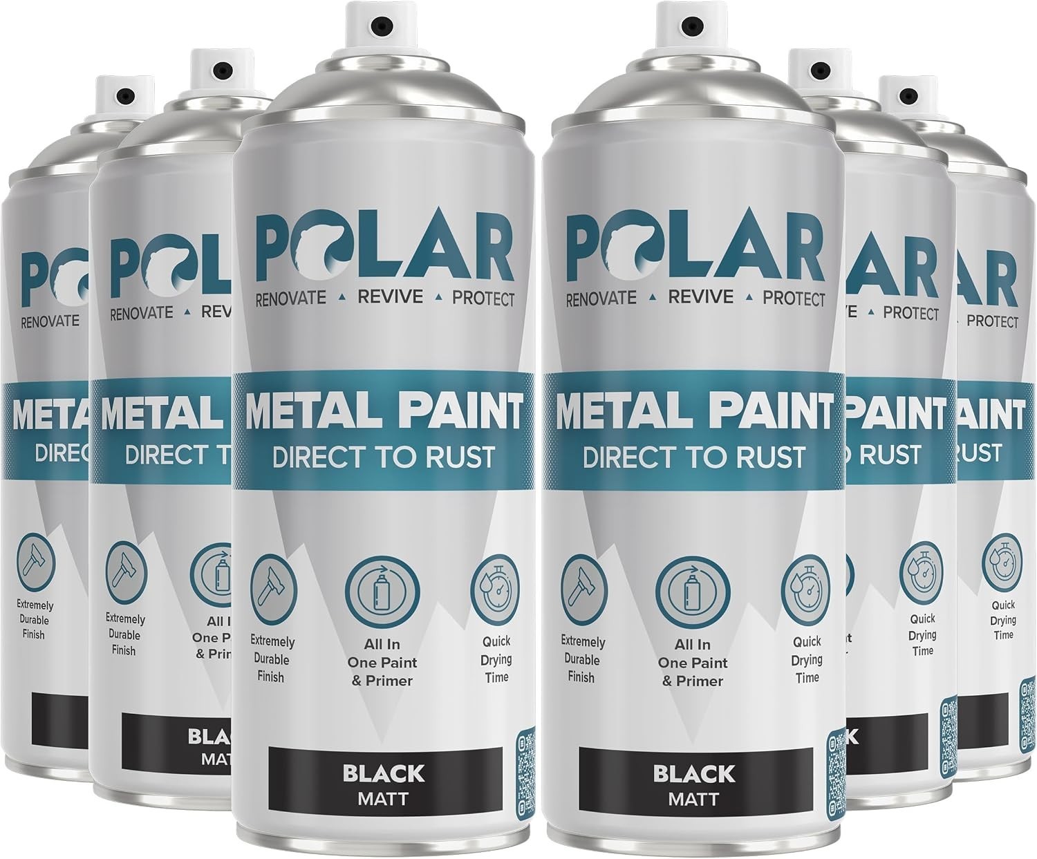 Matte Black Direct to Rust Spray: 6×13.5oz Metal Wood Plastic Protection