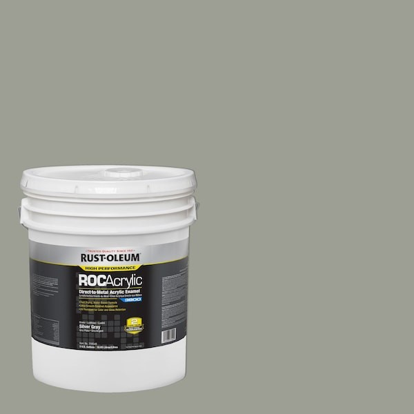 Rust-Oleum 316540 Acrylic Enamel Coating, Silver Gray, 5 Gal