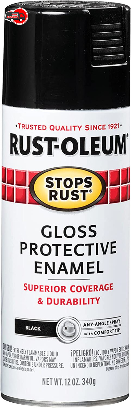 Rust-Oleum 7779830 Stops Rust Spray Paint, 12-Ounce, Gloss Black