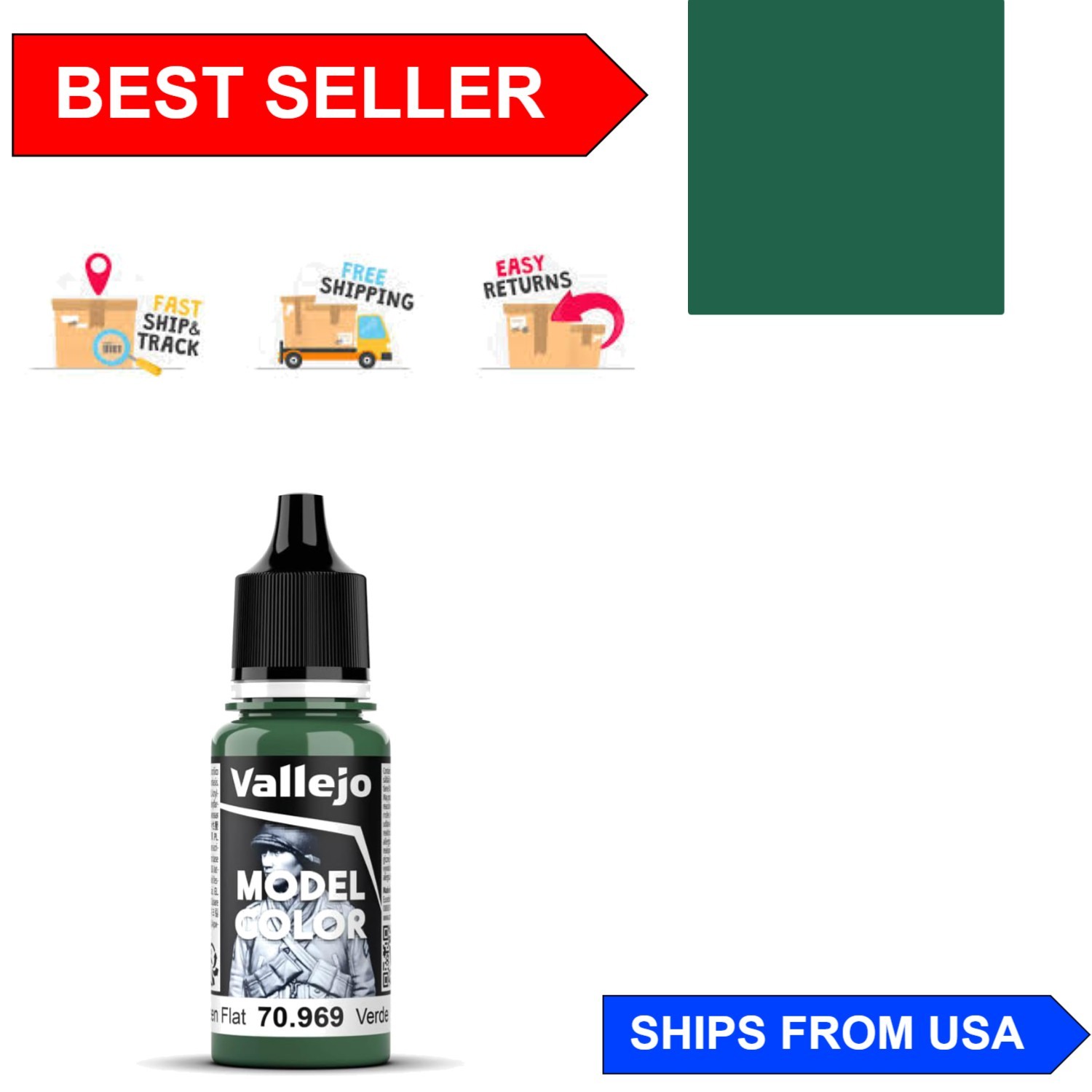 Park Green Flat Acrylic Paint 17ml – Non-Flammable, Durable & Easy Application