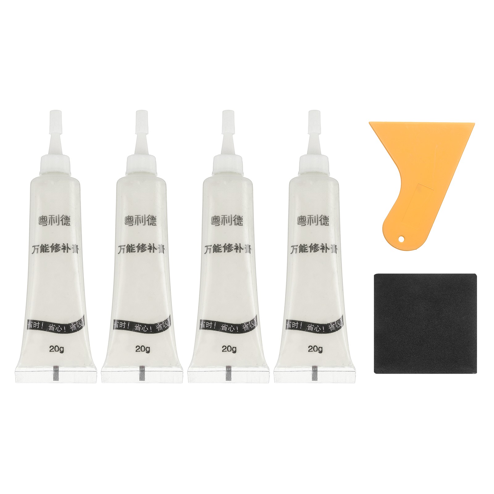 4 Pcs Wood Filler Stick with Scraper Sandpaper, White Ash