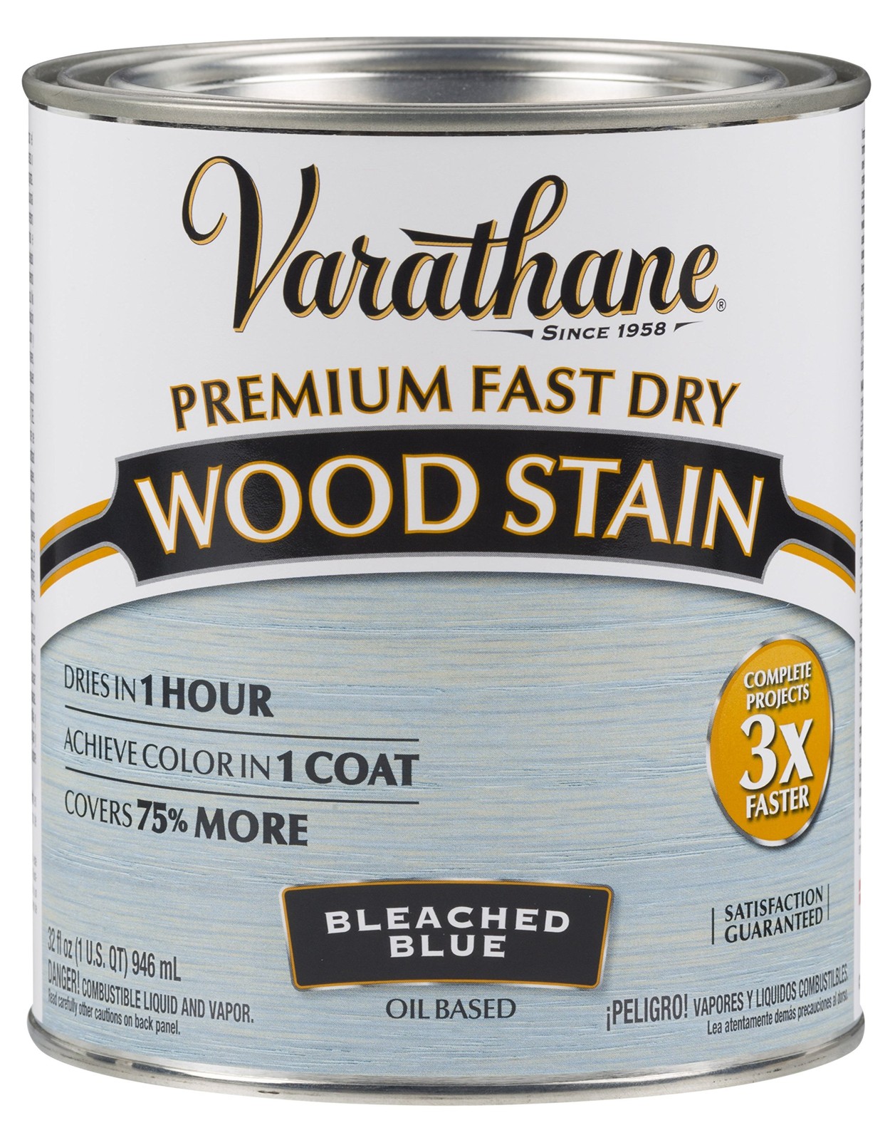 Varathane Premium Fast Dry Wood Stain Bleached Blue 32 Oz Quart Ideal For Int…
