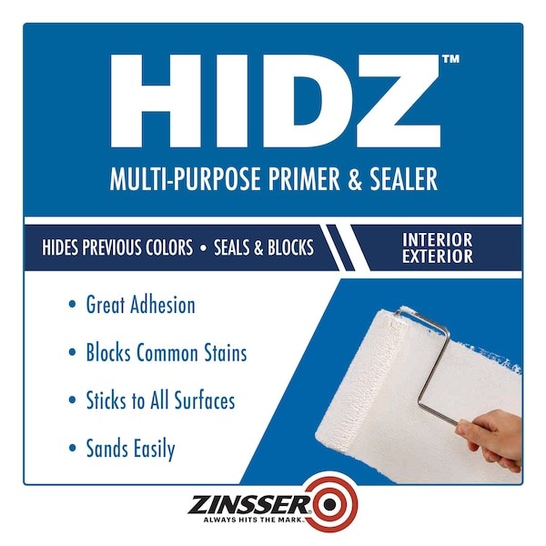 Zinsser 373693 Hidz Multi-Purpose Primer And Sealer, White, Tintable, 1 Qt
