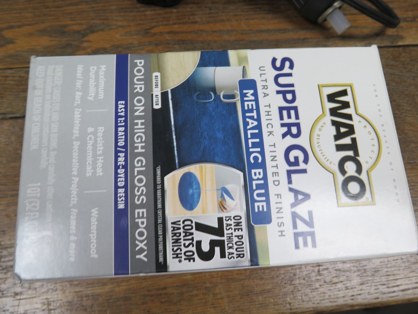 ✅ Rust-Oleum Watco- Super Glaze Pour On High Gloss Epoxy Met-Blue 1qt