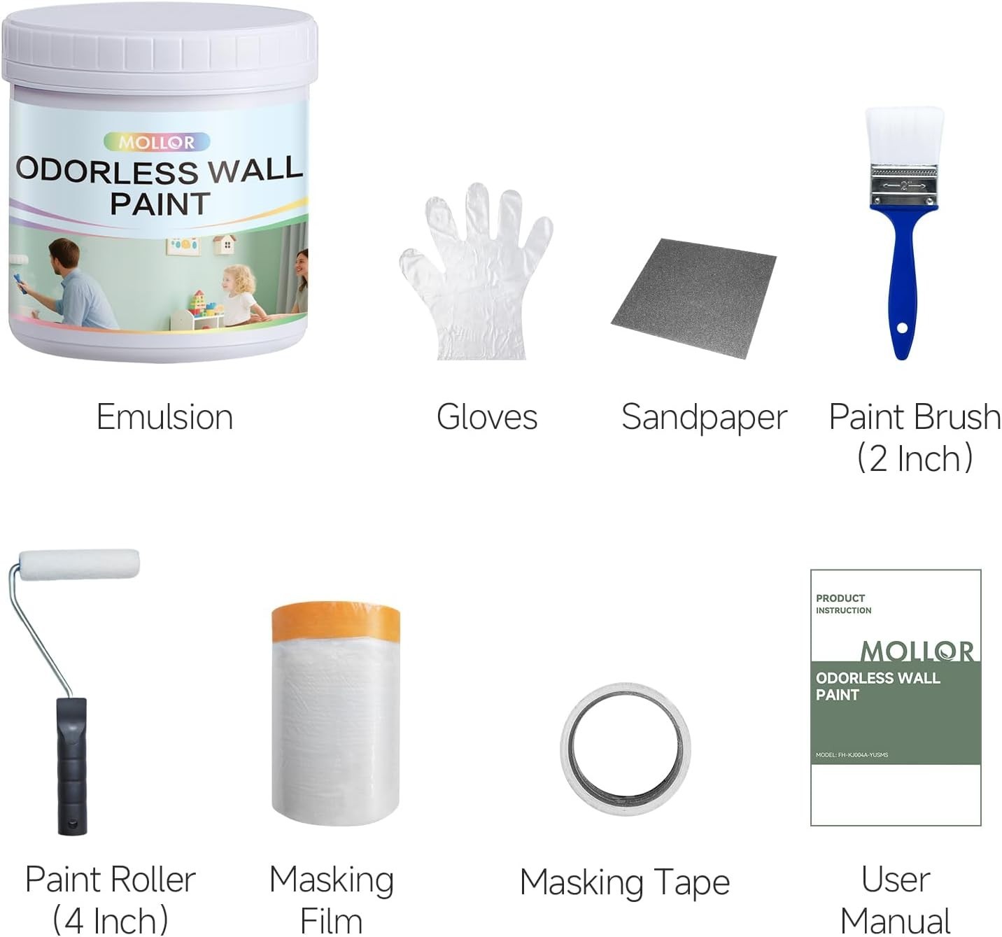 White Interior Exterior Wall Paint 16 Oz Acrylic Latex No Sanding Low Odor Quick