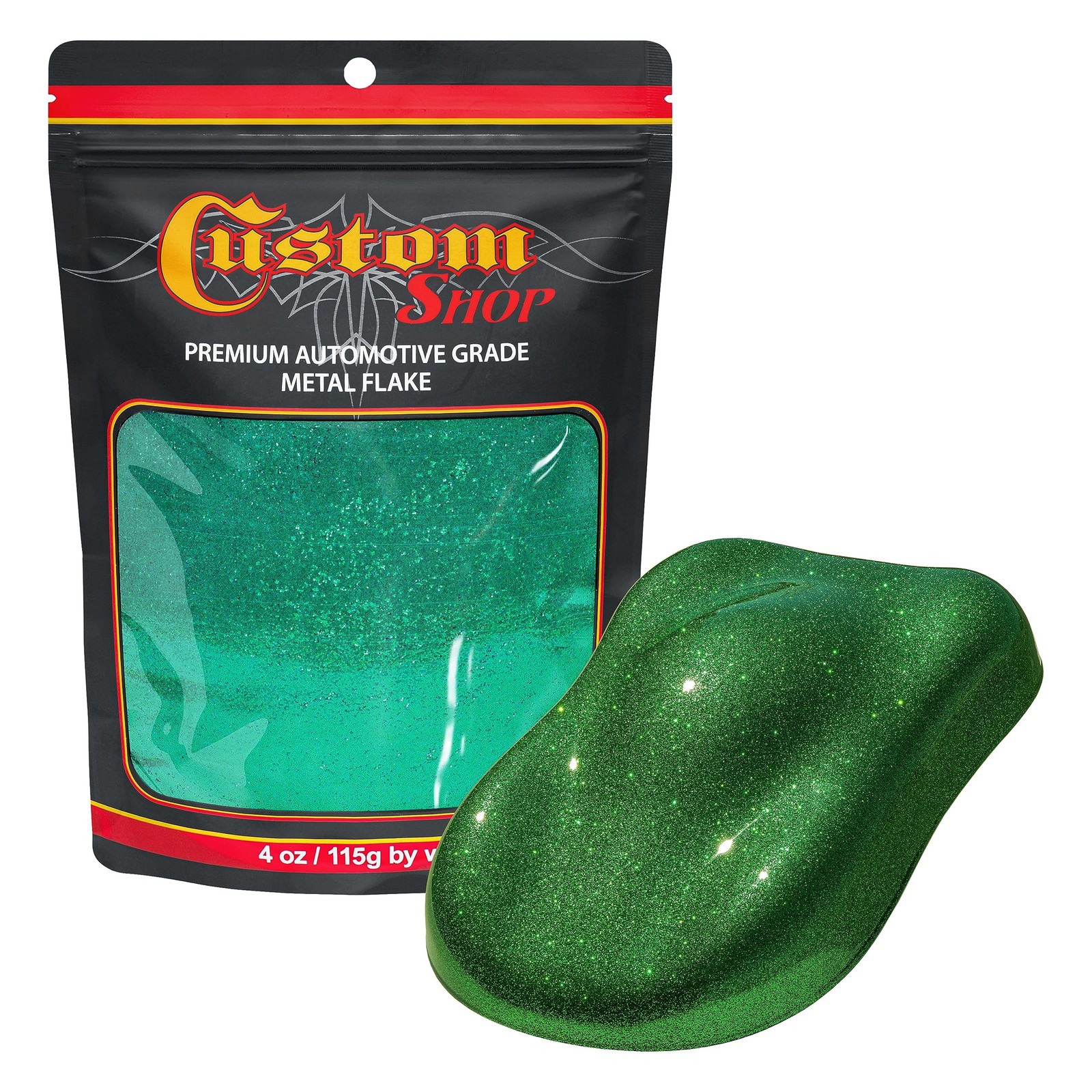 Metal Flake for Automotive Paint, Emerald Green, 4oz Standard .015″ Metal Fla…