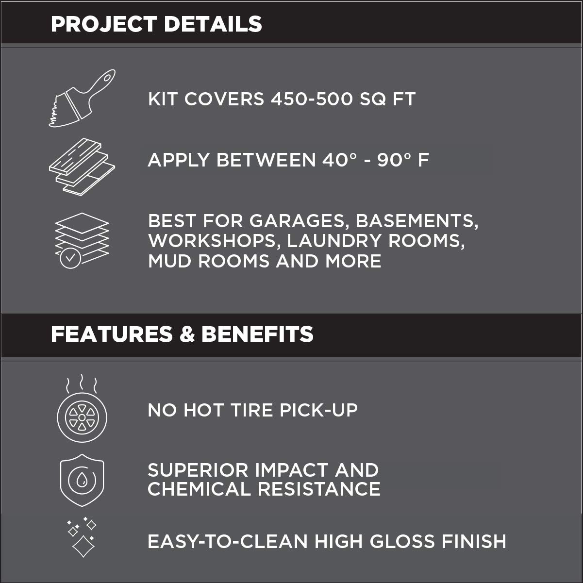 Rust-Oleum 318697 RockSolid Polycuramine Garage 128 Fl Oz (Pack of 1), Black