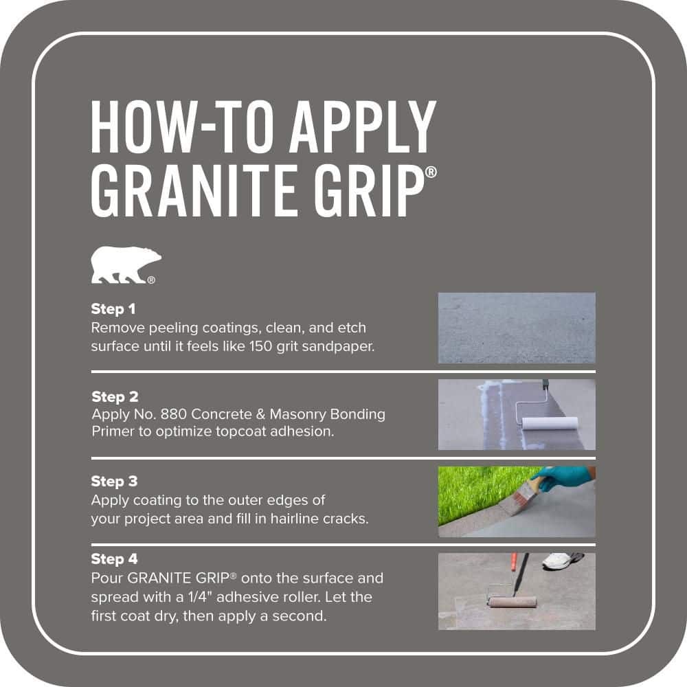 1 Gal. Gray Granite Grip Decorative Flat Interior/Exterior Concrete Floor Coatin
