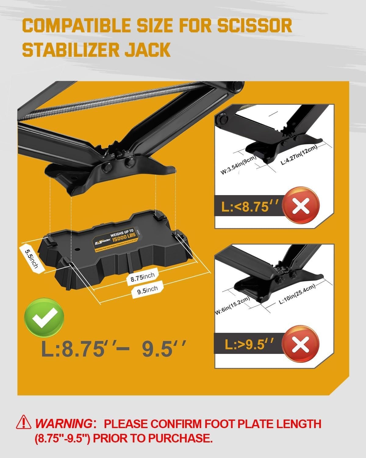 RV Stabilizer Jack Pads 4-Pack Heavy Duty Rubber Leveling Blocks 15000lbs