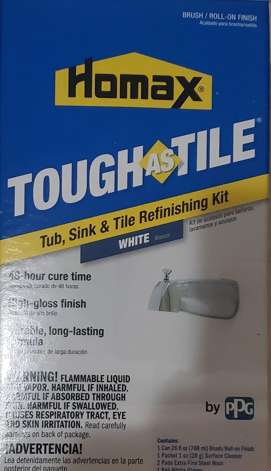 Homax Tough as Tile 26 oz. Brush on Tub Sink & Tile Refinishing Kit New White