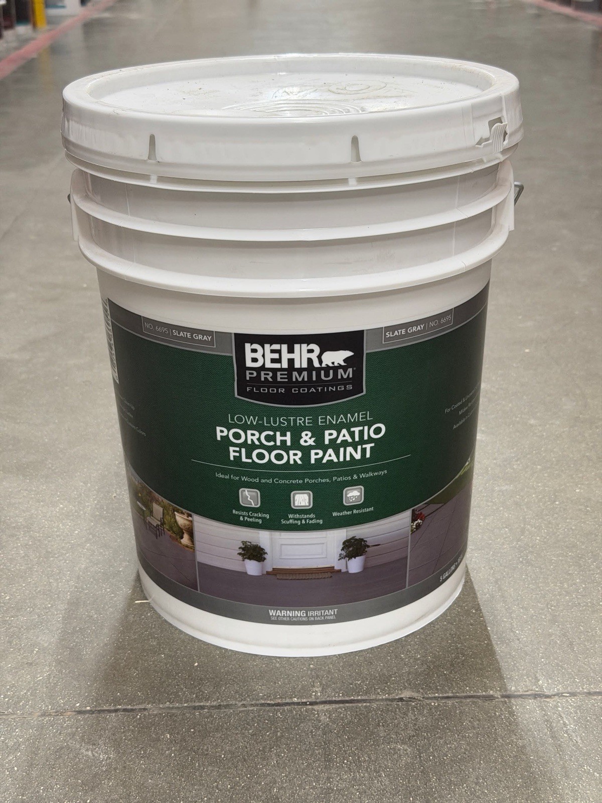 5 Gal Slate Gray Low-Lustre Enamel Interior/Exterior Porch and Patio Floor Paint
