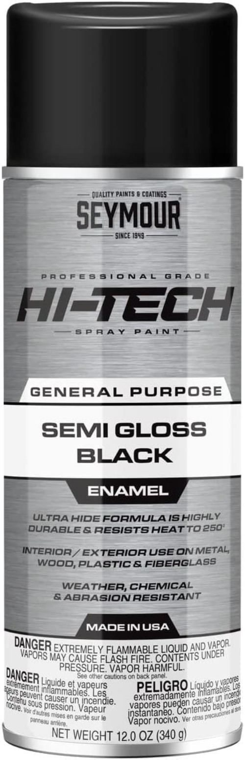 Hi-Tech Enamels Spray Paint, Semi-Gloss Black 12 Ounce Pack of 1