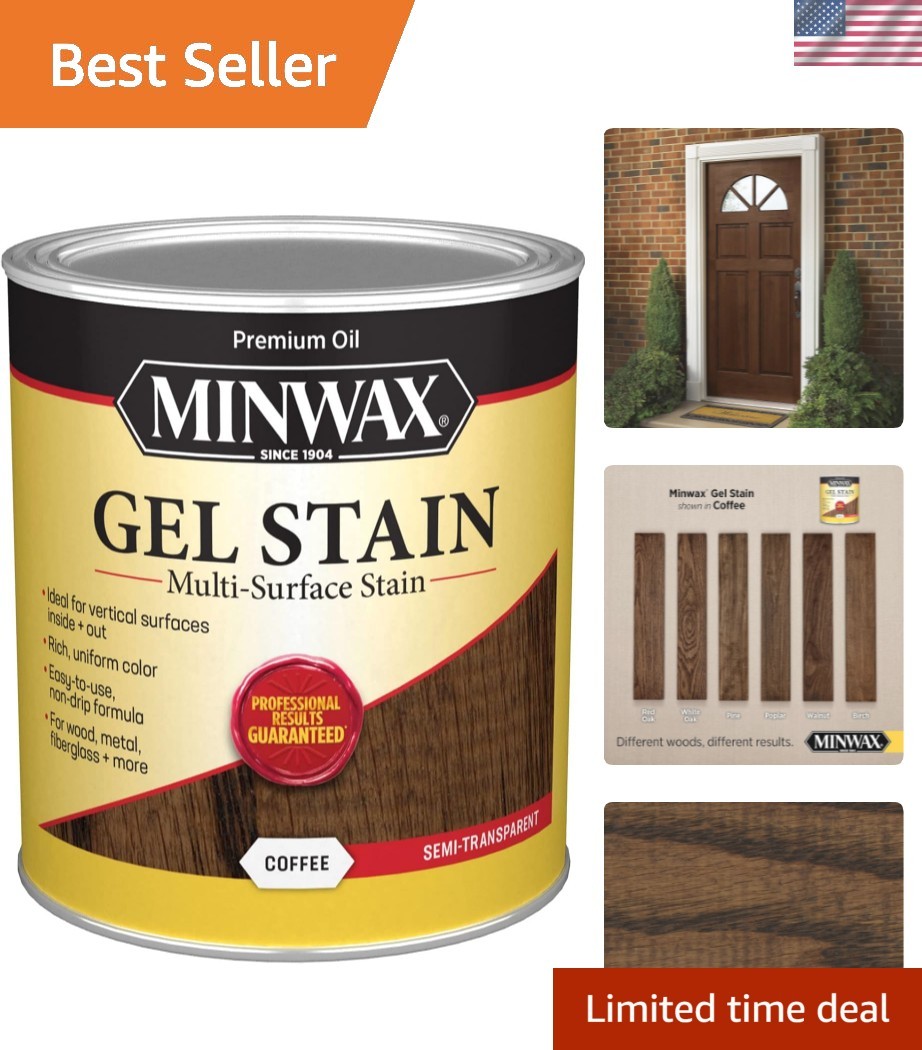 Gel Stain for Interior Wood Surfaces, Quart, Coffee