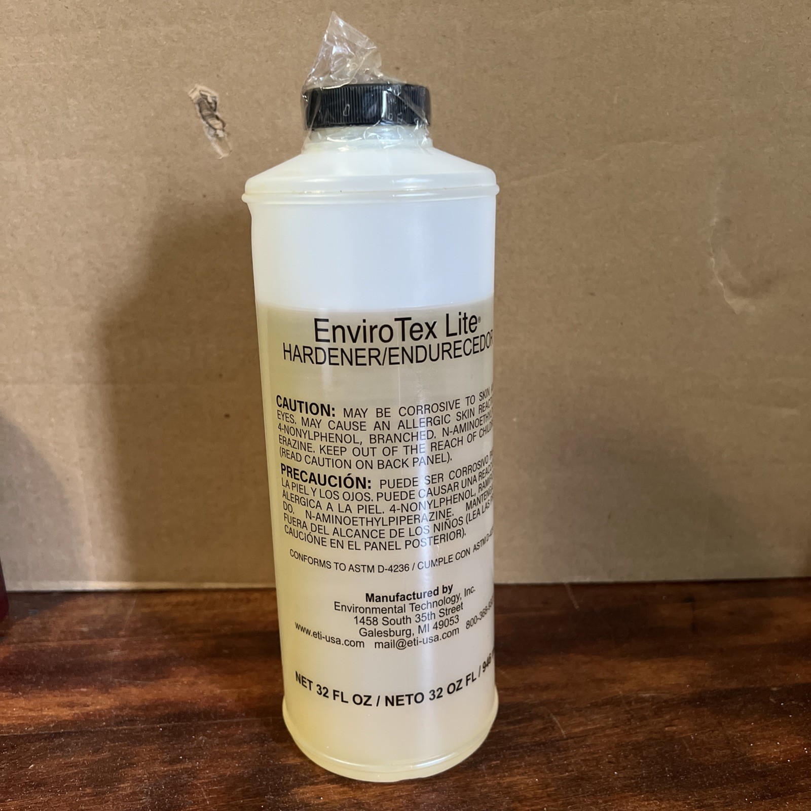 ENVIRO TEX LITE HARDENER/ENDURECEDOR UNOPENED 32 FL OZ BOTTLE