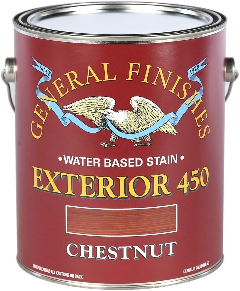 General Finishes Exterior 450 Water Based Wood Stain, 1 Gallon, Chestnut