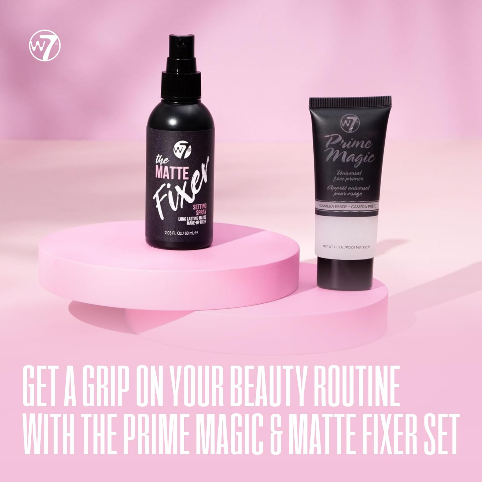 W7 Prime Magic & The Fixer Matte Set – Makeup Primer & Setting Spray Duo for …