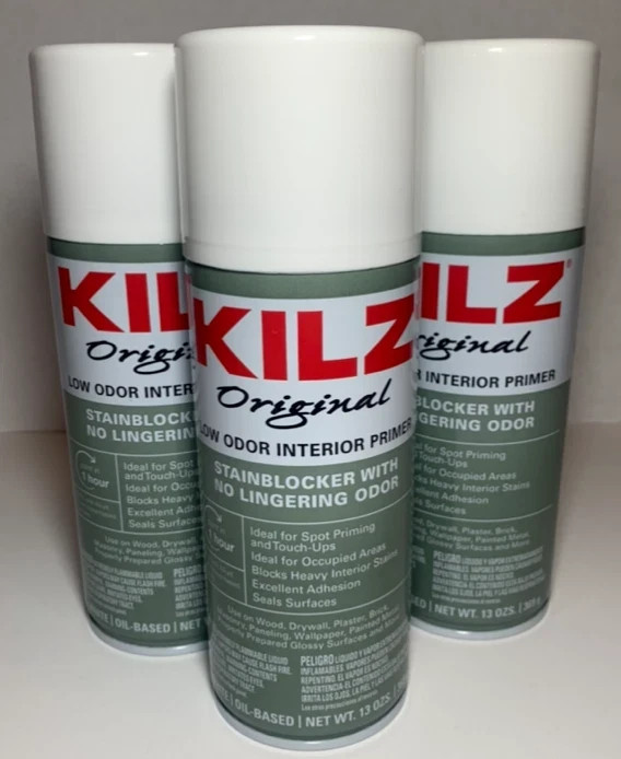 Lot of 6 Cans KILZ Original Low Odor Interior Primer Spray Paint w Stainblocker