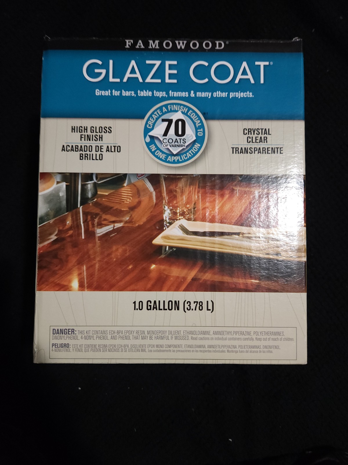 Famowood Glaze Coat high-gloss clear epoxy resin kit
