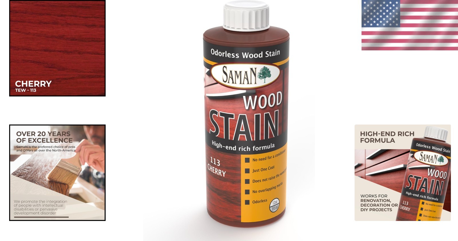 Odorless Cherry Wood Stain – 12oz Water-Based Finish for Furniture & Cabinets