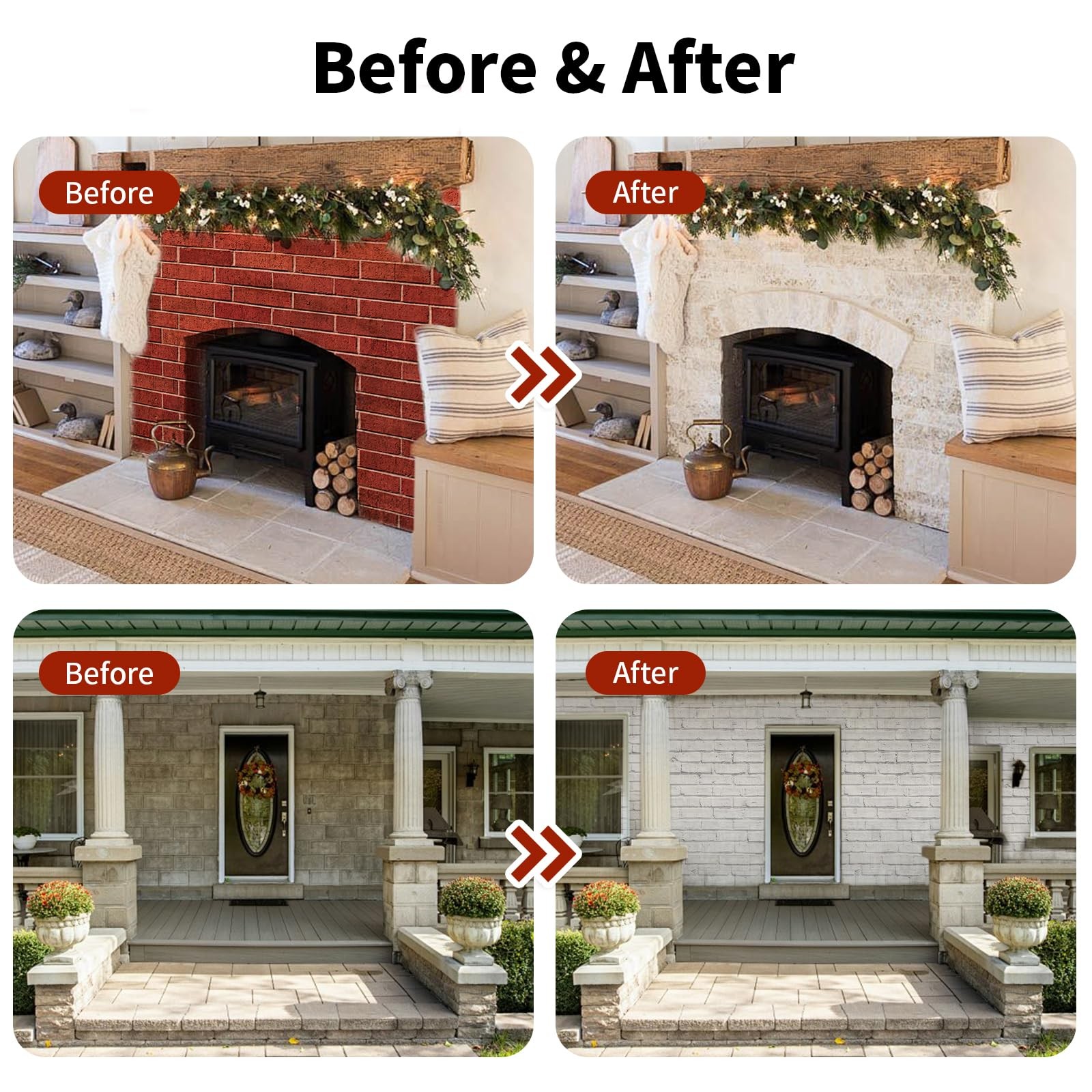 GLAINTE Brick Transformation Paint for Brick, Fireplaces, Walls, and Concrete, I
