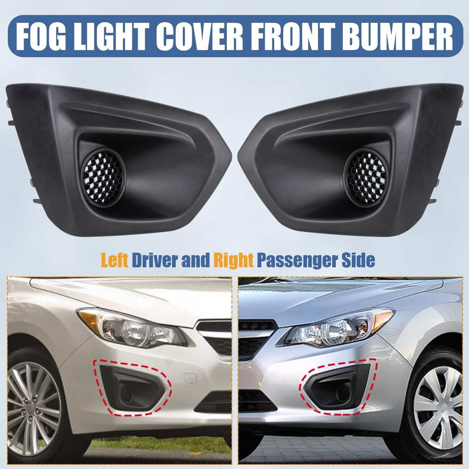 COOL STAR Fog Lights Lamp Cover Compatible with Subaru Impreza 2012 2013 2014 Fo